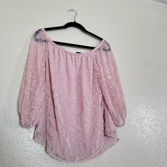 WHBM Pink Velvet Off The Shoulder Blouse - Picture 5 of 5